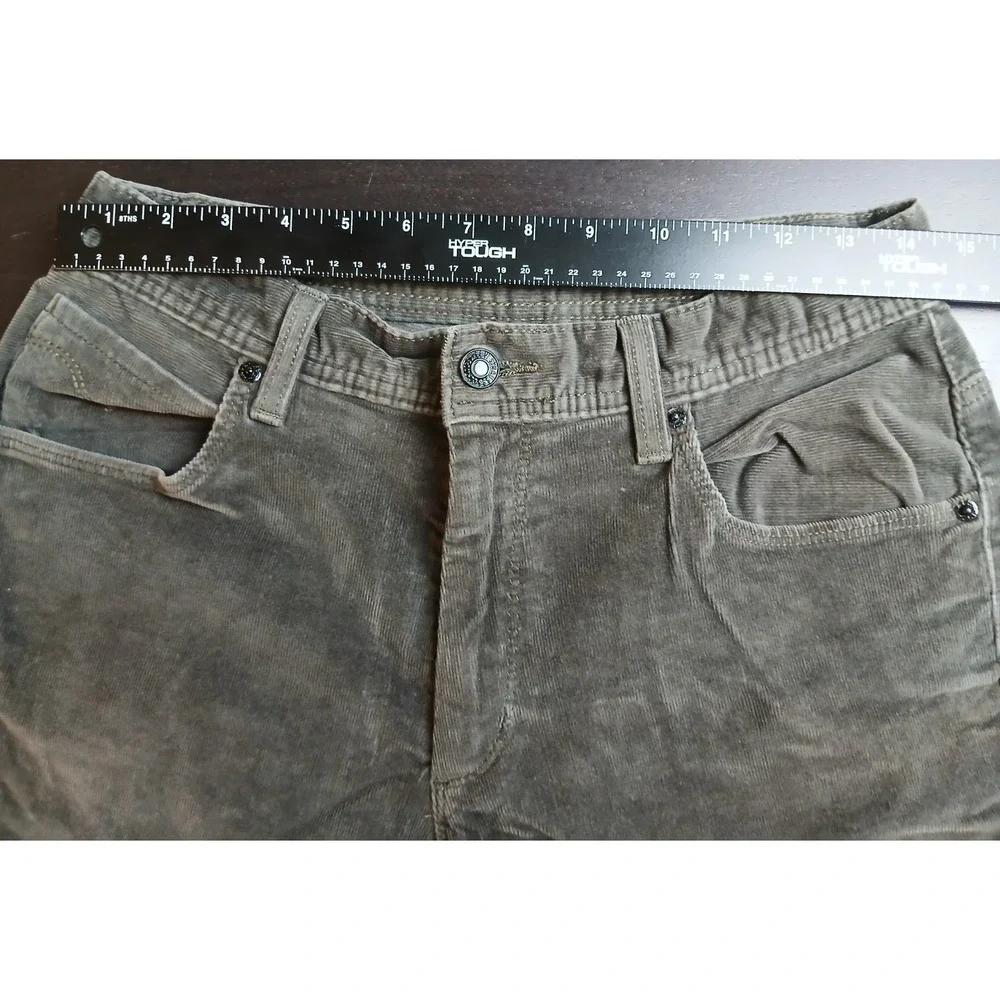 LeVi's Jeans‎ 29x33 Black Label Silver Tag Army Green Corduroy Distressed #437C